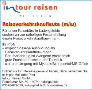 Stellenangebot Reisebüro Ludwigsfelde